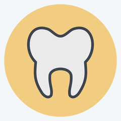 Icon Tooth. suitable for medicine symbol. color mate style. simple design editable. design template vector. simple illustration