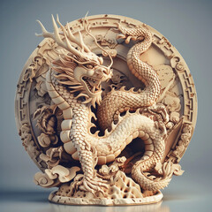 Fototapeta premium Lucky Golden Dragon