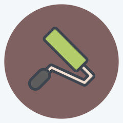 Icon Paint Roller. suitable for building symbol. color mate style. simple design editable. design template vector. simple illustration