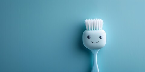 Cheerful Toothbrush Character Brushing Habits for Dental Hygiene and Cleanliness in Morning and Evening Routines