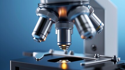 Fototapeta premium microscope objective lenses closeup with precision focus and high magnification in a research laboratory setting