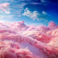 himmel, blau, wolkengebilde, rosa, weiß, flauschig, schön, sky, blue, clouds, pink, white, fluffy, beautiful