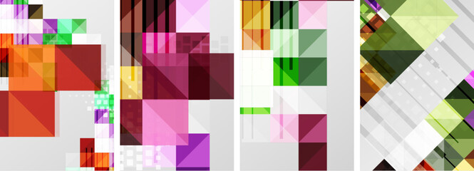 Square abstract poster set. Vector Illustration For Wallpaper, Banner, Background, Card, Book Illustration, landing page