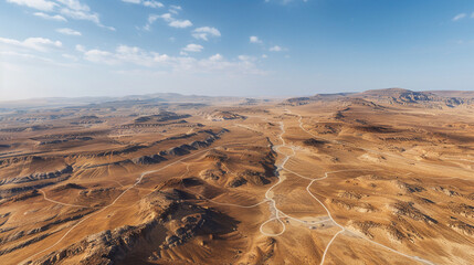 Fototapeta na wymiar Desolate Serenity: A Lonely Journey through Endless Sands