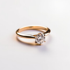A gold ring with a diamond in the center
