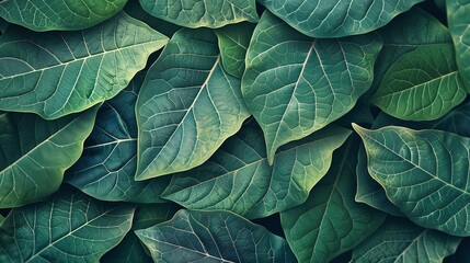 Fototapeta premium green leaf texture background with detailed organic pattern and closeup veins for natural look 