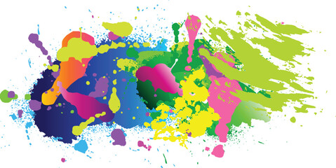 splatter colorful with paint stains background, vector abstract, colorful background design