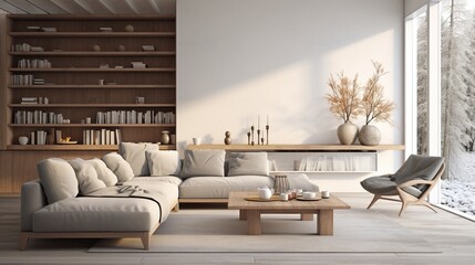 Modern luxurious living room interior composition 
