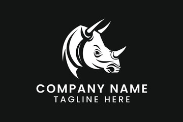 rhino logo design tshirt vector graphic art