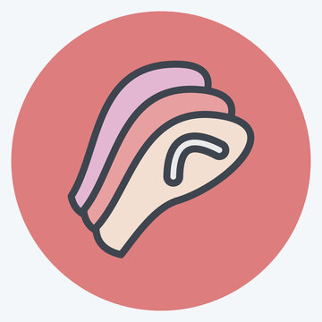 recommend clip art: Icon Sashimi. suitable for Japanese symbol. color mate style. simple design editable. design template vector. simple illustration