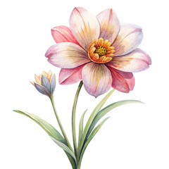 cute flowers isolated on white, AI Generated