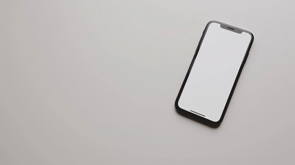 **Smartphone with a blank screen on a white background. Smartphone mockup closeup isolated on white background.
