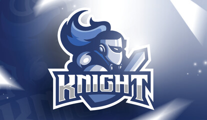 Blue Knight gaming logo template for esport