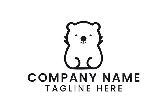 image of a bear logo design tshirt vector graphic art
