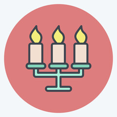 Icon Candelabrum. suitable for House symbol. color mate style. simple design editable. design template vector. simple illustration