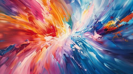 An abstract painting of hyperspace, brush strokes capturing the blur of light acceleration