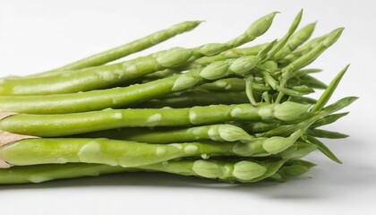 Asparagus green on white background close up
