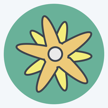 recommend clip art: Icon Edelweiss. suitable for education symbol. color mate style. simple design editable. design template vector. simple illustration