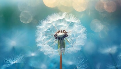 Whispers of Freedom: Macro Dandelion on Blue Horizon