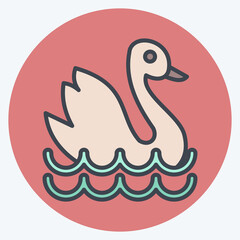 Icon Swan. suitable for education symbol. color mate style. simple design editable. design template vector. simple illustration
