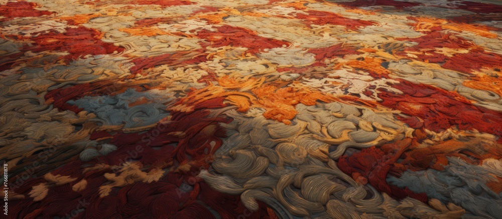Aufkleber vibrant close-up image showcasing a sizable carpet with a multitude of different colors and intricat