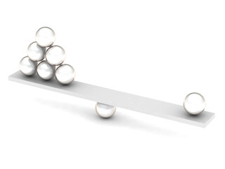 Balance concept with steel balls,  (high resolution 3D image)