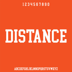 DISTANCE , THE FUTURISTIC FONT MODERN ALPHABET VECTOR TYPESET