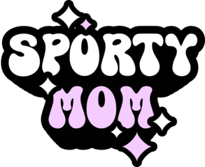 Sporty Mom Sticker On Cute Style Design For Sticker, T-Shirt, Mug, Hoodie, Poster & For Any Merchandise Printing On Transparent Background