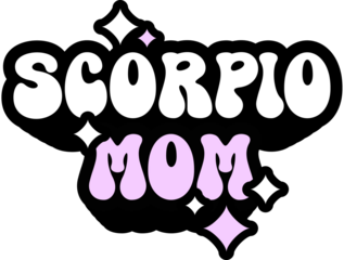 Scorpio Mom Sticker On Cute Style Design For Sticker, T-Shirt, Mug, Hoodie, Poster & For Any Merchandise Printing On Transparent Background