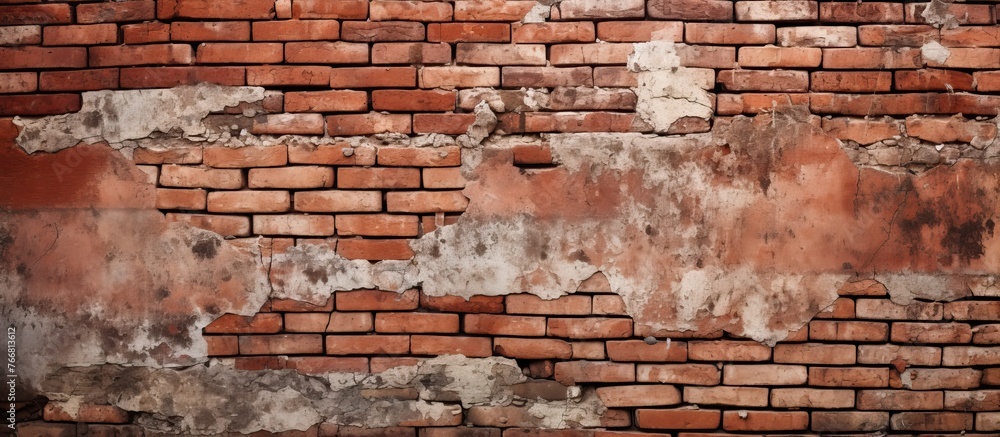 Poster close-up image showing a brick wall with numerous visible cracks and weathered surfaces, creating an