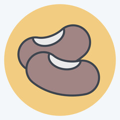 Icon Kidney Beans. suitable for Nuts symbol. color mate style. simple design editable. design template vector. simple illustration