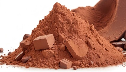 Cocoa powder isolated on white background