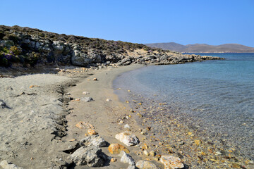 small beach at rocky coast - Fanaraki area, near Moudros, Lemnos, Aegean Sea, Greece