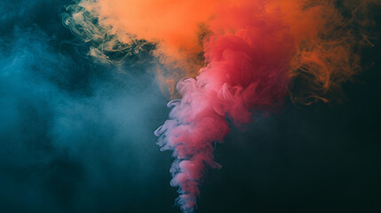Naklejka premium Abstract colorful smoke with a beautiful color composition on a dark background