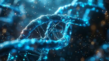 DNA helix in digital blue light technology