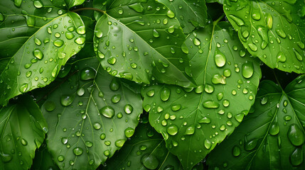 雨に濡れる葉っぱ。水滴、背景、テクスチャー、壁紙