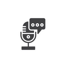 Microphone and a chat bubble vector icon - 766817887