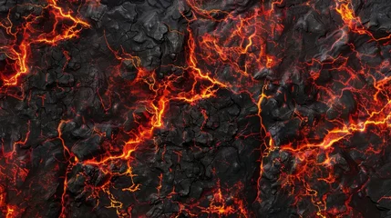 Fotobehang Lava texture fire background rock volcano magma  © Media Srock