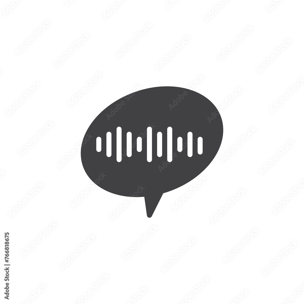 Poster speech bubble with sound waves vector icon