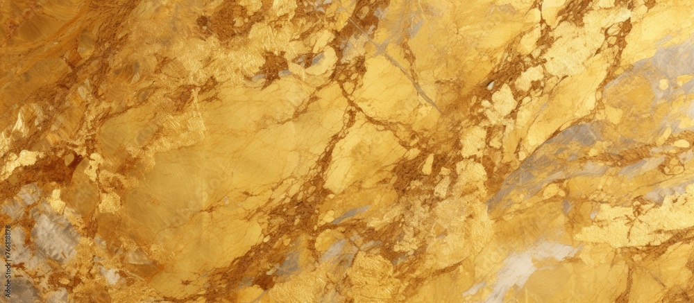 Poster the intricate design of a gold and blue pattern is showcased on a smooth marble surface, creating an