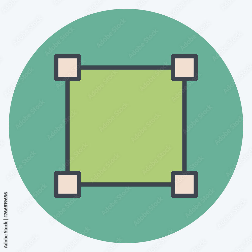 Fototapete icon draw square. related to graphic design tools symbol. color mate style. simple design editable. 