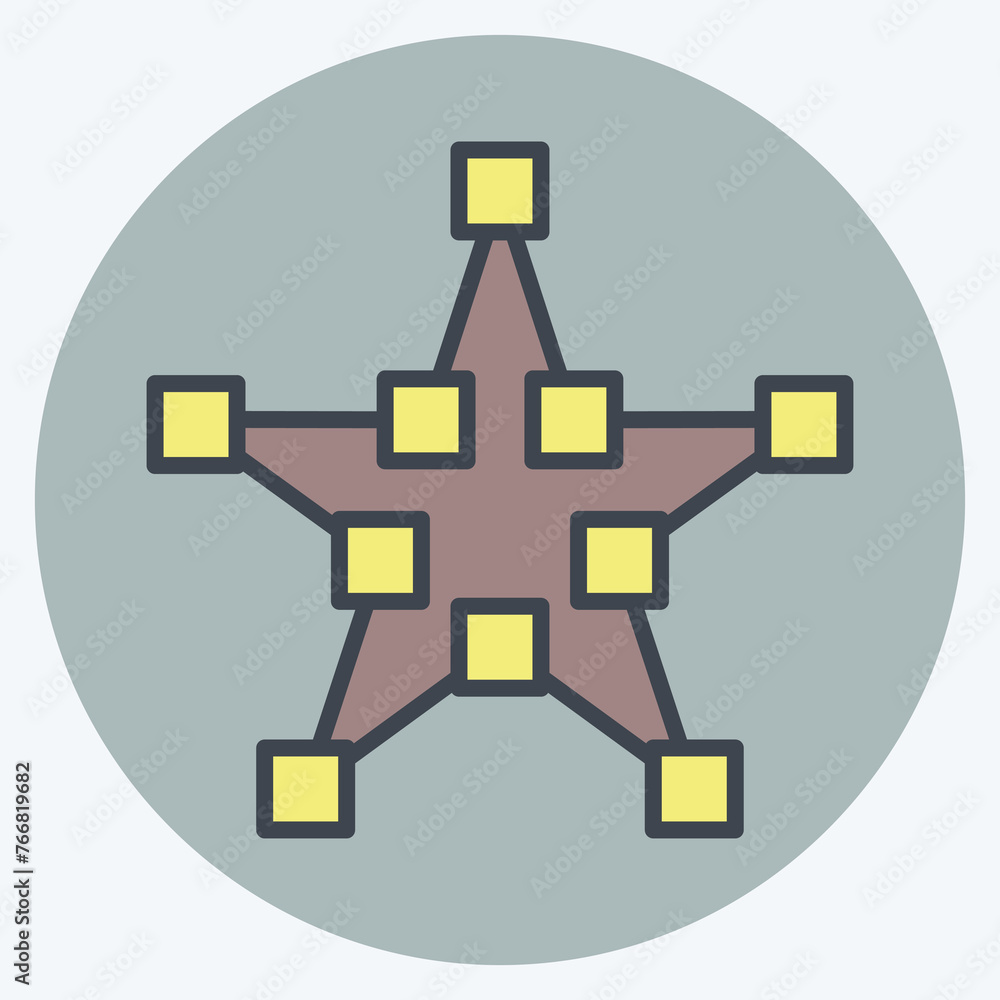 Fototapete icon draw star. related to graphic design tools symbol. color mate style. simple design editable. si