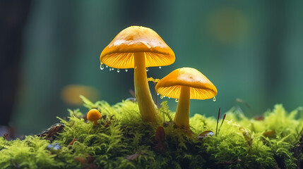 Natural mushrooms on the background