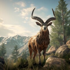 wild goat on a mountain