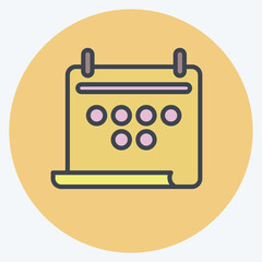 Icon Calendar. related to Combat Sport symbol. color mate style. simple design editable. simple illustration.boxing