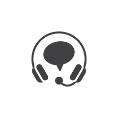 Headset and a speech bubble vector icon. - 766820669