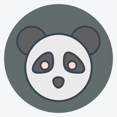 Icon Panda. related to Animal Head symbol. color mate style. simple design editable. simple illustration. cute. education