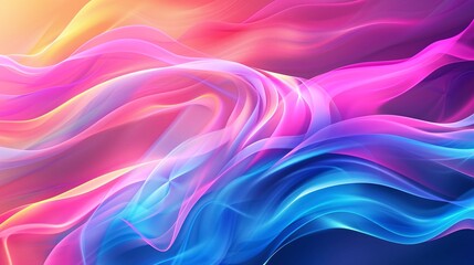 dynamic abstract modern background with multicolored pink blue purple yellow waves in neon gradient bright and vibrant digital design with fluid and energetic texture and color spectrum