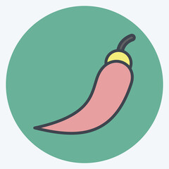 Icon Chili. related to Thailand symbol. color mate style. simple design editable. simple illustration. simple vector icons. World Travel tourism. Thai