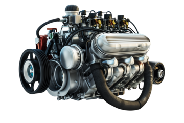 Modern Car engines isolated on transparent background